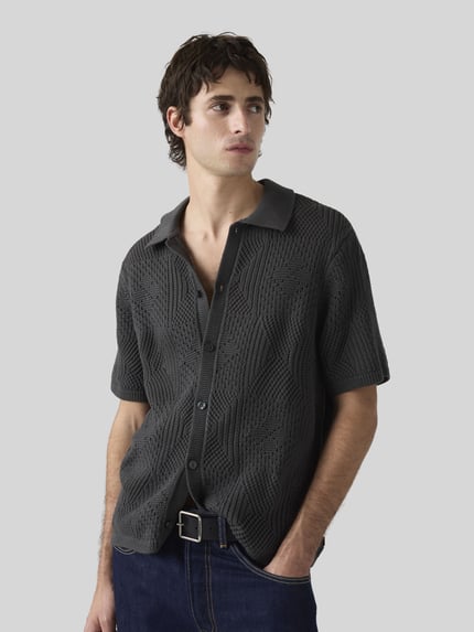 Levi's® Regular Fit Kurzarmhemd aus reiner Baumwolle Black 1