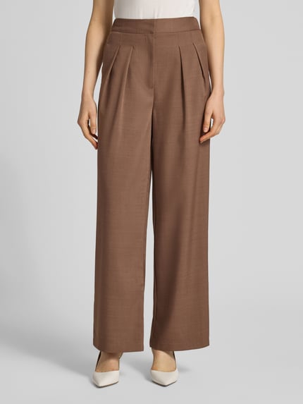 Little Mistress Stoffen broek met plooien Middenbruin - 4