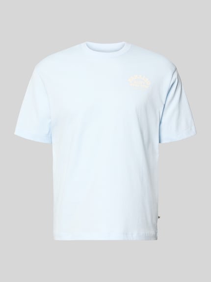 Produktfoto, lichtblauw regular fit T-shirt uit zuivere katoen met ronde hals en kleine witte print, Regular Fit T-Shirt uit reiner Baumwolle van s.Oliver RED LABEL