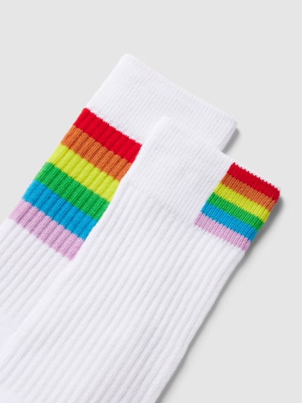 s.Oliver RED LABEL Socken mit Kontraststreifen im 2er-Pack Weiss 2