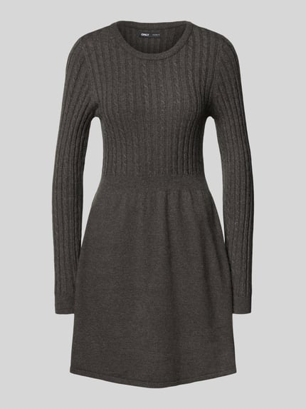 ONLY Gebreide jurk van viscosemix, model 'FIA' Antraciet - 2
