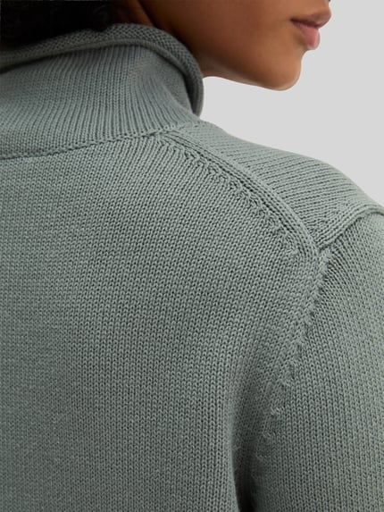 Marc O'Polo Regular Fit Rollkragenpullover aus reiner Baumwolle Aqua 3