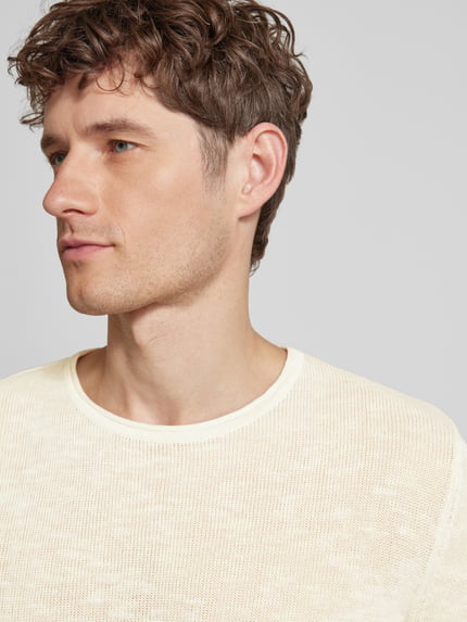 Lindbergh Strickpullover mit Strukturmuster Offwhite 3