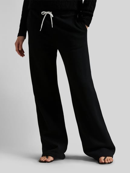 Polo Ralph Lauren Wide Leg Sweathose aus Baumwoll-Mix mit Logo-Stitching Black 4