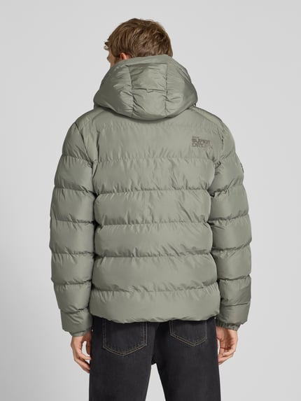 Superdry Steppjacke mit Kapuze und seitlichen Reißverschlusstaschen Hellgruen 5