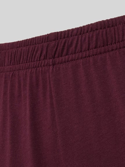 Produktfoto, Pyjama-Hose mit elastischem Bund von Jake*s Casual aus Reine Baumwolle, bordeauxrot, feine Struktur, Relaxed-Fit