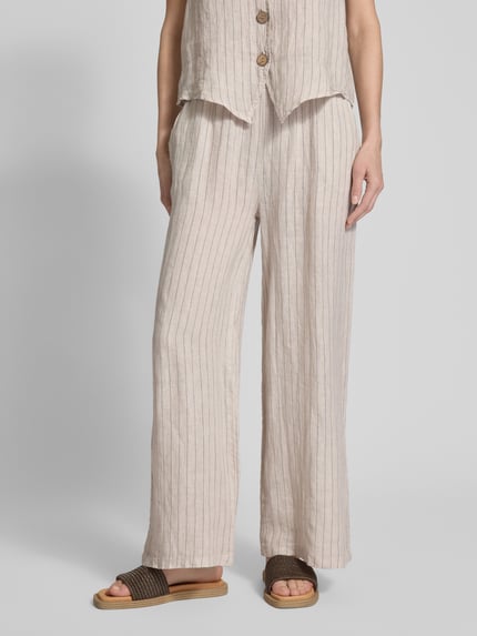 ZABAIONE Leinenhose mit elastischem Bund Beige 4