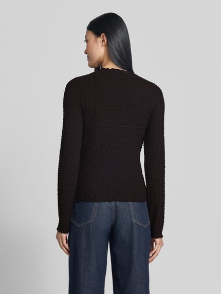 VERO MODA Regular fit shirt met lange mouwen van katoenmix model 'ZIA' Zwart - 5