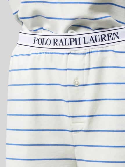 Polo Ralph Lauren Pyjama met logostitching en elastische band met logo Offwhite - 2