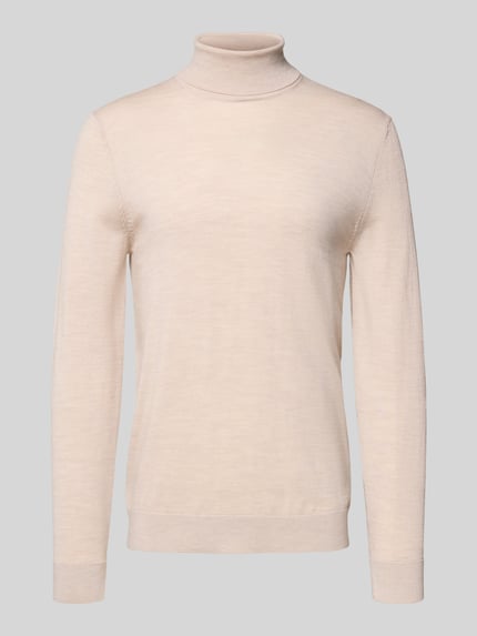 Selected Regular fit coltrui van zuivere merinowol, model 'TRAY' Beige - 2