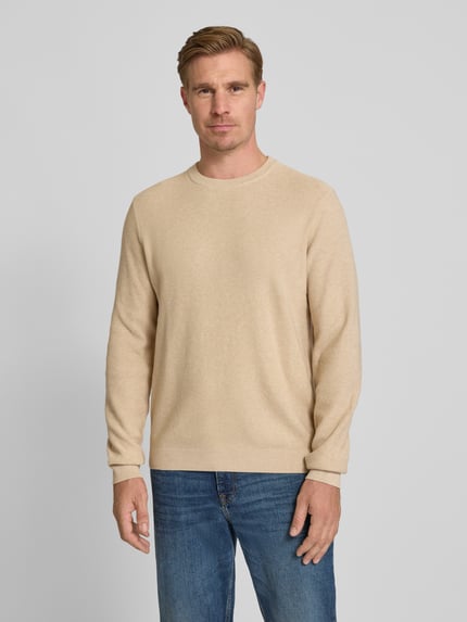 MCNEAL Strickpullover mit gerippten Abschlüssen Sand Melange 4