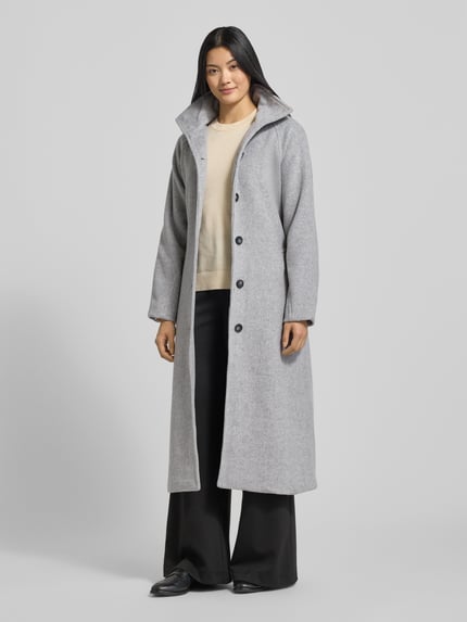 b.young Lange jas met reverskraag, model 'Abonnet' Middengrijs gemêleerd - 1