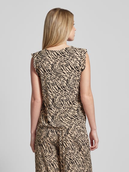 PIECES Blouse van viscose met V-hals, model 'NYA' Zand - 5