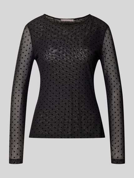 Christian Berg Woman Selection Longsleeve aus Mesh mit Rundhalsausschnitt Black 1