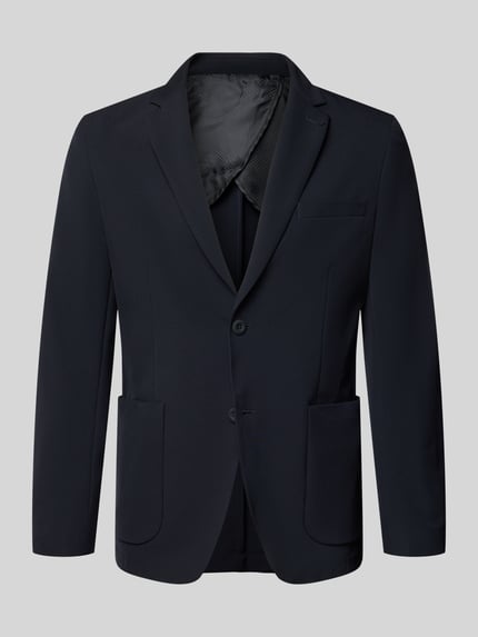 Produktfoto, Slim Fit 2-Knopf-Blazer mit Reverskragen von MARKUP in Schwarz, Material-Mix mit Stretch-Anteil, aufgesetzte Taschen