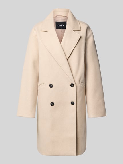 ONLY Oversized lange jas met reverskraag, model 'BLAKE' Zand gemêleerd - 2