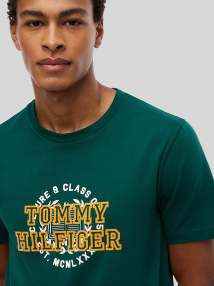 Tommy Hilfiger Regular Fit T-Shirt aus reiner Baumwolle Gruen 3