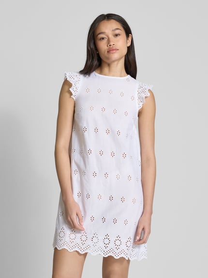 ONLY Ausgestelltes Minikleid mit Lochspitze Modell 'LOU' Weiss 4