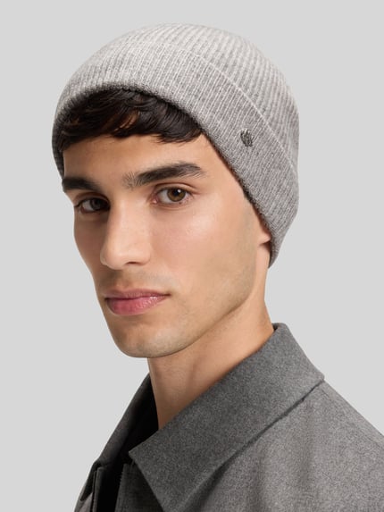 HUGO Beanie aus reinem Kaschmir Modell 'XAMIROH' Silber Melange 3