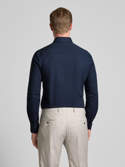 s.Oliver BLACK LABEL Shaped fit zakelijk overhemd van katoenstretch Marineblauw - 5
