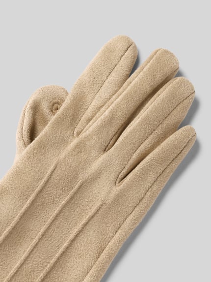 EEM Handschuhe mit Kunstfellbesatz Beige 3