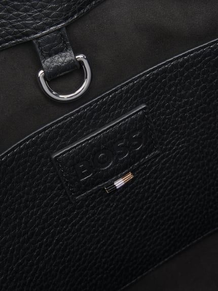 BOSS Shopper aus echtem Leder mit Logo-Prägung Modell 'CLARICE TOTE' Black 6