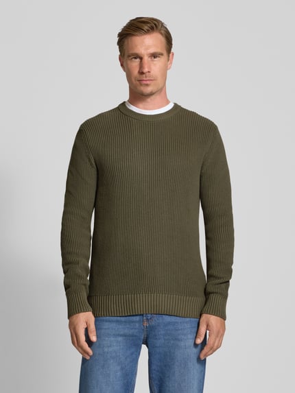 MCNEAL Strickpullover mit Rundhalsausschnitt Oliv 4