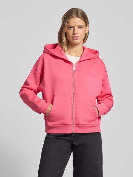 REVIEW Oversized Sweatjacke mit Kapuze Neon Pink 4
