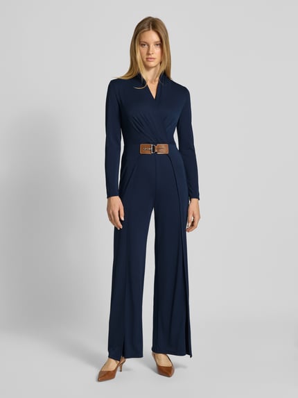 Lauren Ralph Lauren Jumpsuit met V-hals, model 'FILRAY' Marineblauw - 4
