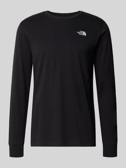 Produktfoto, Langarmshirt aus Baumwoll-Mix Modell 'EVOLUTION' von The North Face in Schwarz, elastische Abschlüsse, Label-Stitching, lockere Passform