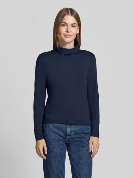 FREE/QUENT Slim Fit Longsleeve aus elastischem Viskose-Mix Modell 'Liana' Marine 4