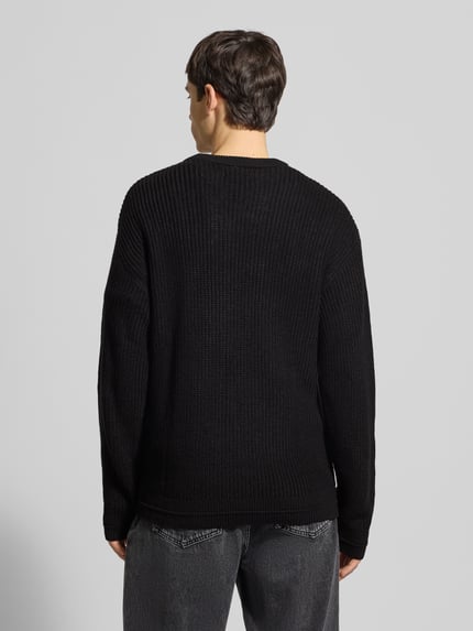 JACK & JONES Gebreide pullover met ronde hals, model 'KAITO' Zwart - 5