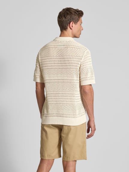 JACK & JONES Premium Bluzka z dzianiny o kroju regular fit z listwą guzikową Złamany biały 5