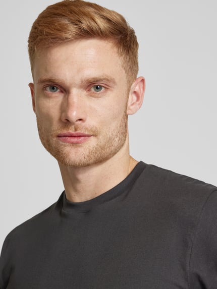 RAGMAN T-Shirt mit geripptem Rundhalsausschnitt im 2er-Pack Black 3