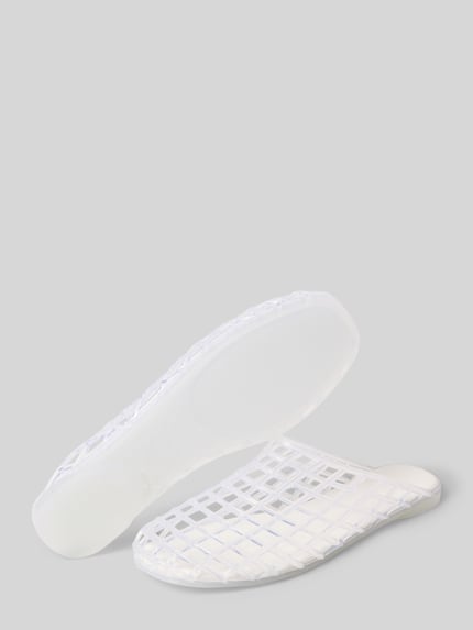 BIANCO Clogs in semitransparentem Design Weiss 4