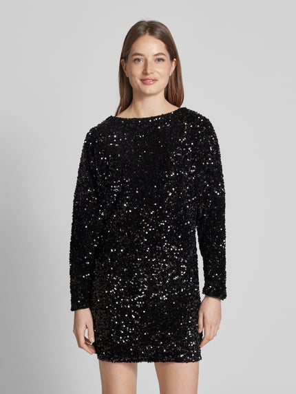 MANGO Minikleid mit Paillettenbesatz Modell 'XASTRO' Black 4