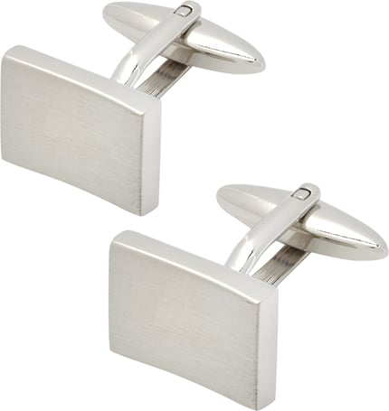 Lindenmann Manschettenknöpfe mit matter Oberfläche Silber 3