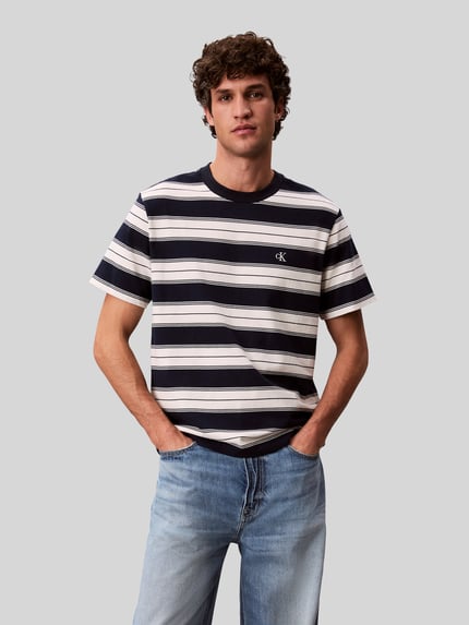 Calvin Klein Jeans męski t-shirt o kroju regular fit z mieszanki bawełny Granatowy 4