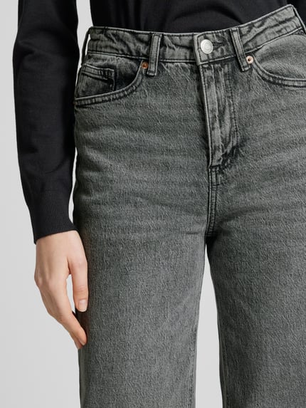 VERO MODA Jeansy z szeroką nogawką z mieszanki bawełny model ‘TESSA’ Średnioszary 3