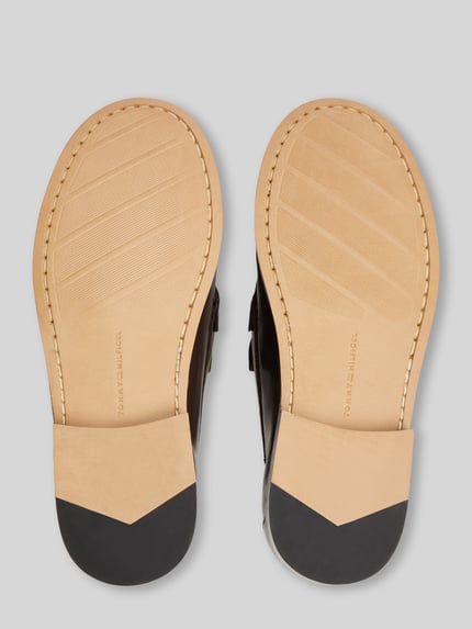 Tommy Hilfiger Loafer aus echtem Leder mit Tasseln Dunkelbraun 3