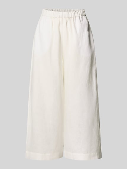 MM by Max Mara Wide Leg Leinenhose mit elastischem Bund Modell 'MINNIE' Offwhite 2