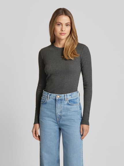Samsøe Samsøe Longsleeve mit Rundhalsausschnitt Modell 'ALEXA' Dunkelgrau 4