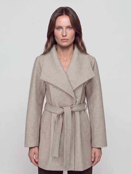 ONLY Mantel mit Bindegürtel Modell 'ONLTRISH' Beige 4