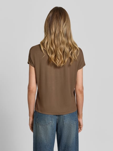 s.Oliver RED LABEL relaxed fit T-shirt van viscosemix Middenbruin - 5