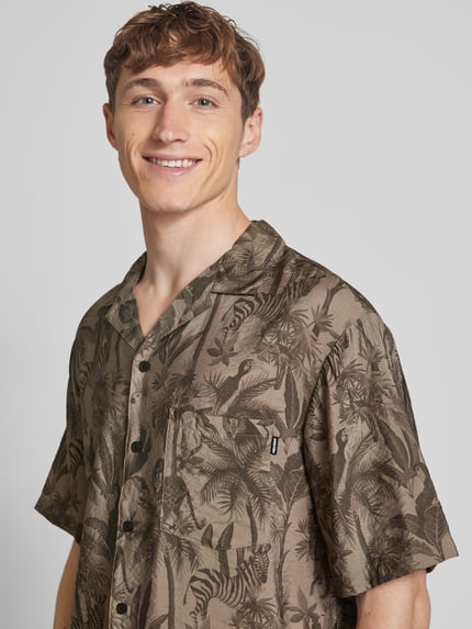 REVIEW Loose Fit Hawaïshirt met knoopsluiting Roodbruin - 3