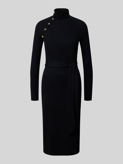 Lauren Ralph Lauren Midikleid mit Bindegürtel Modell 'VAHANT' Black 2