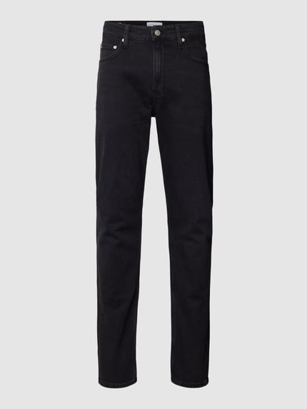 Slim fit jeans met labeldetails Shop The Look MANNEQUINE