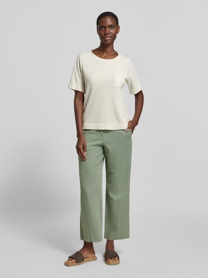 Marc O'Polo regular fit wijdte broek van mix van katoen, lyocell en linnen Lichtgroen - 1