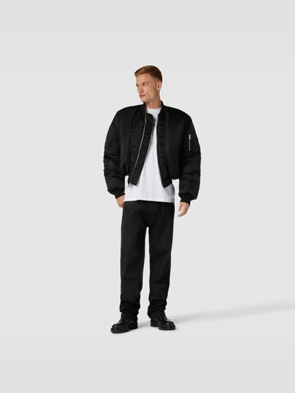 VTMNTS Jeansy o kroju regular fit z detalem z logo Czarny 1
