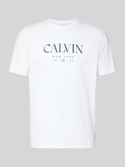 CK Calvin Klein T-Shirt mit Label-Print und Rundhalsausschnitt Weiss 2